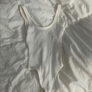 Wilfred White Ribbed Bodysuit